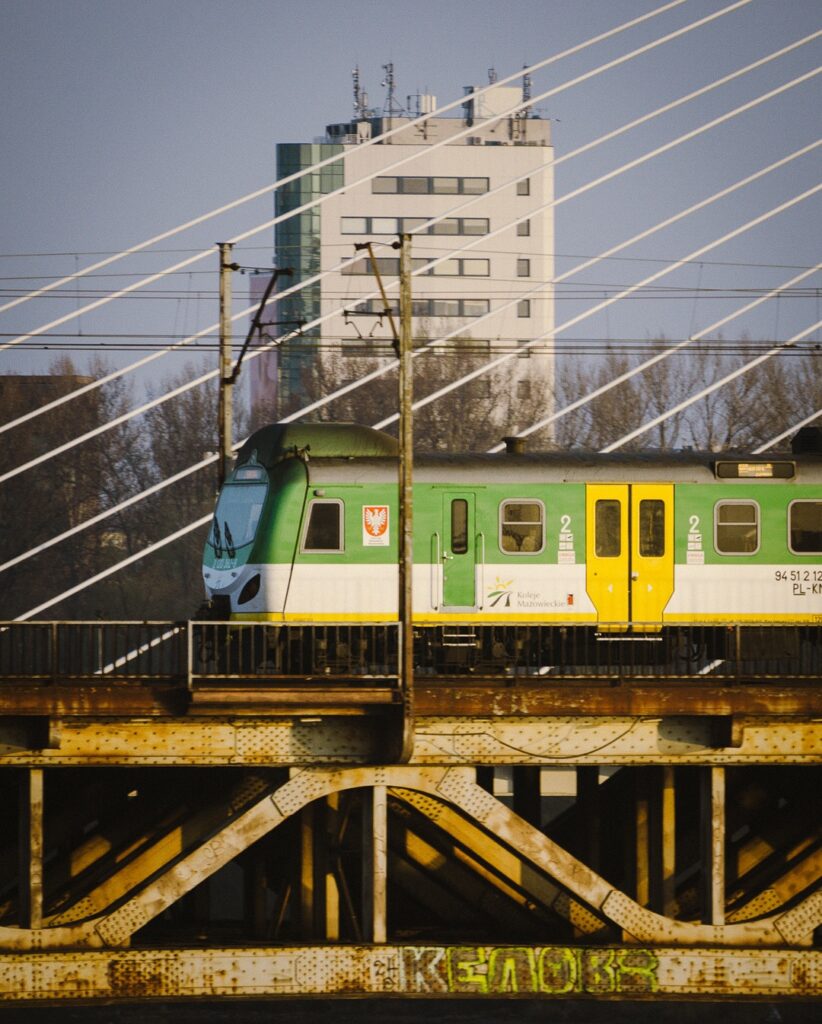 A photo of a train in Warsaw taken with the Sony A6000 in 2026 and a Sigma 16-300mm.