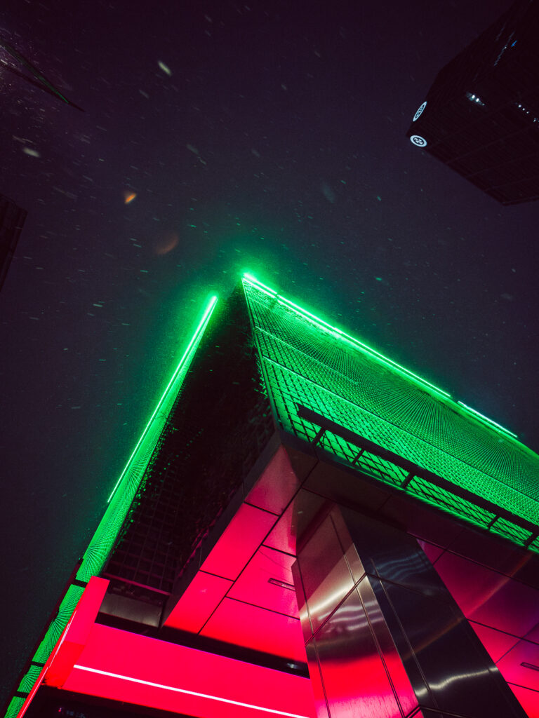 One of the most futuristic buildings in Warsaw. A view from the ground up.