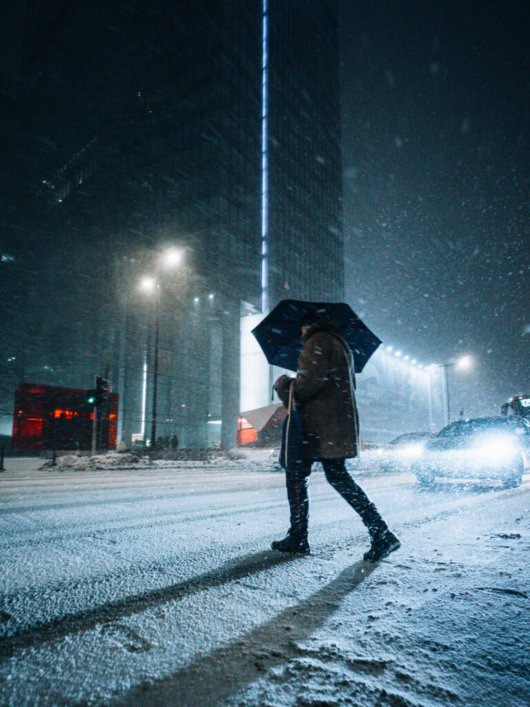 One of the most epic snowstorms in Warsaw.