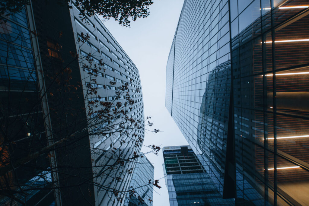 Typical and almost classic lookup shot in one of my favorites locations in Warsaw - Rondo Daszynskiego.