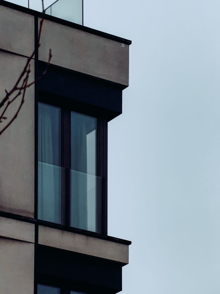 Window of a building.