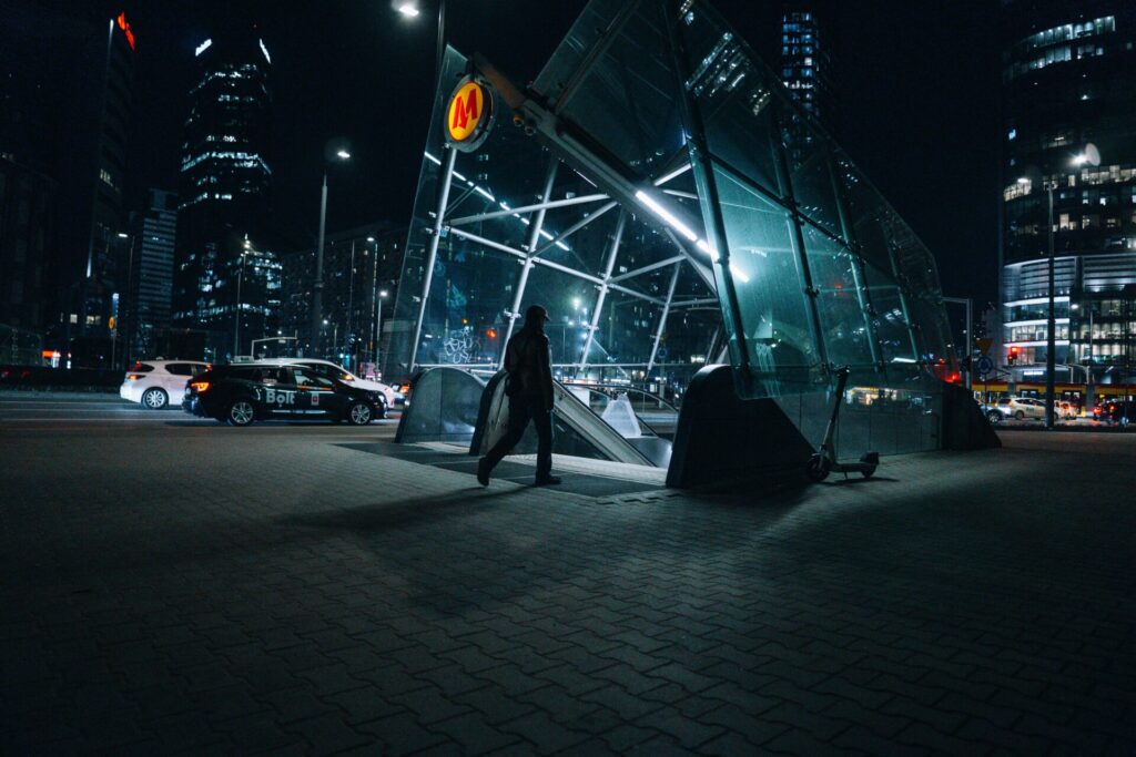 A guy entering the metro taken with Sigma 15mm F1.4 DC.