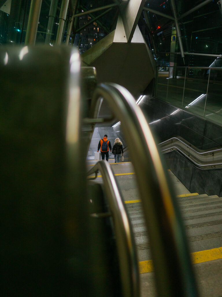A tricky shot through the handrail.
