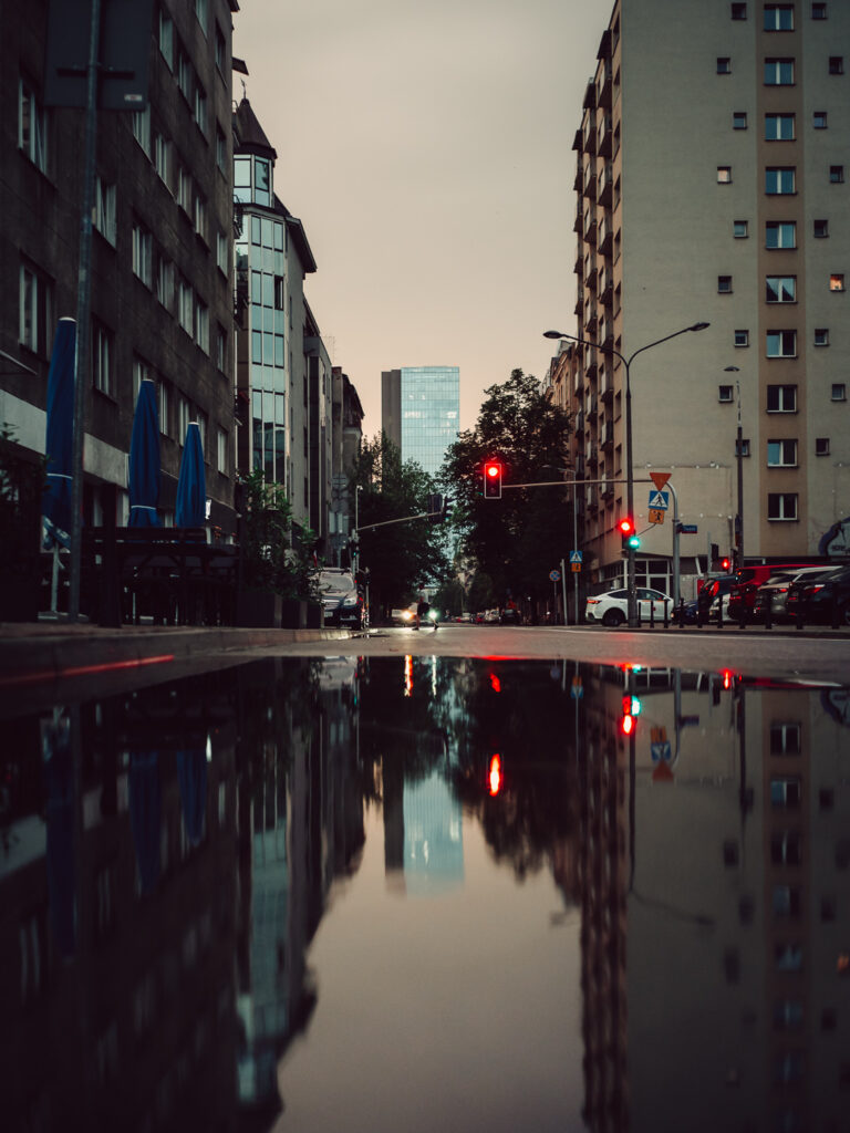Big puddle with a really solid reflection.
