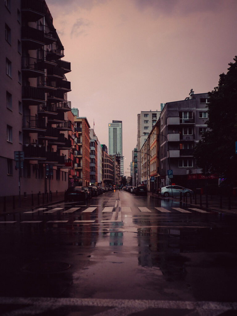 Street view right after heavy rain taken with the SG-image 35mm F2.2 lens.