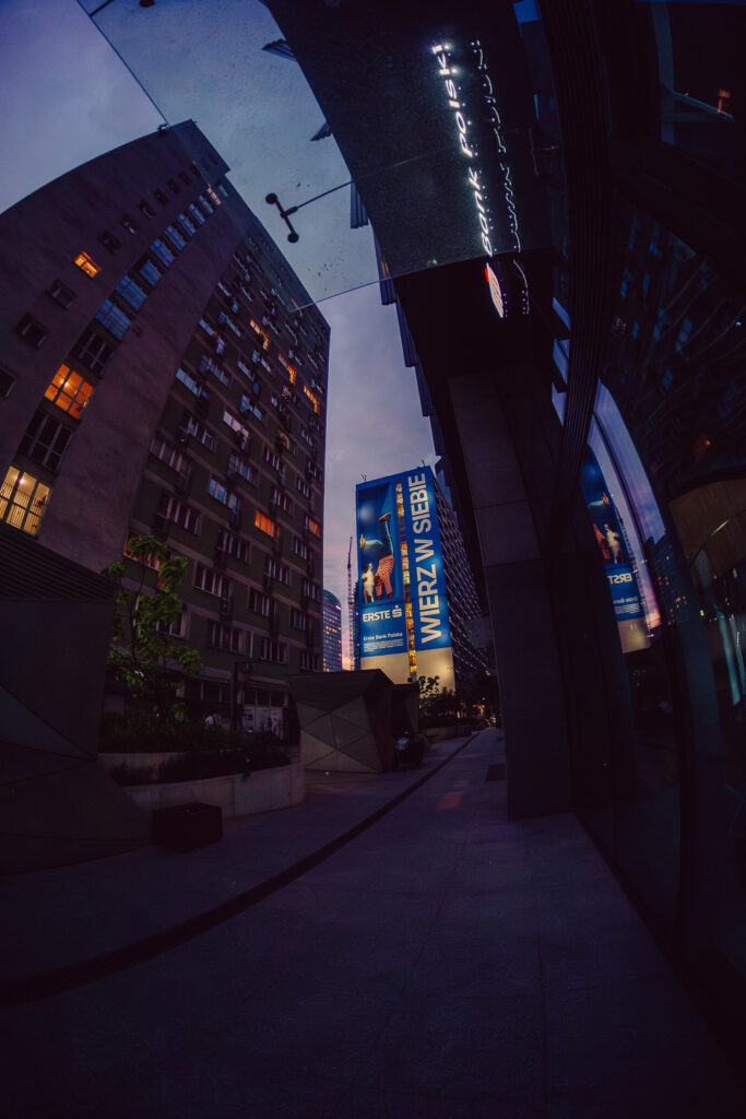 Dark corner of one of the streets in Warsaw.